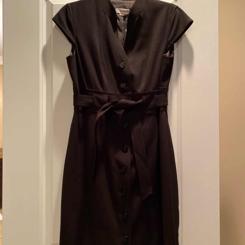 Calvin Kline Black Belted Dress